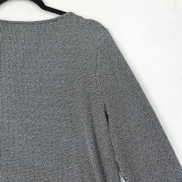J Jill Dress Womens Large Petite Gray Knit 3/4 Bell Sleeve A Line Shift Casual - Picture 10 of 10